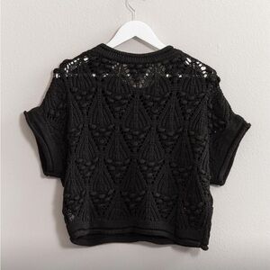 131. Black Crochet Top